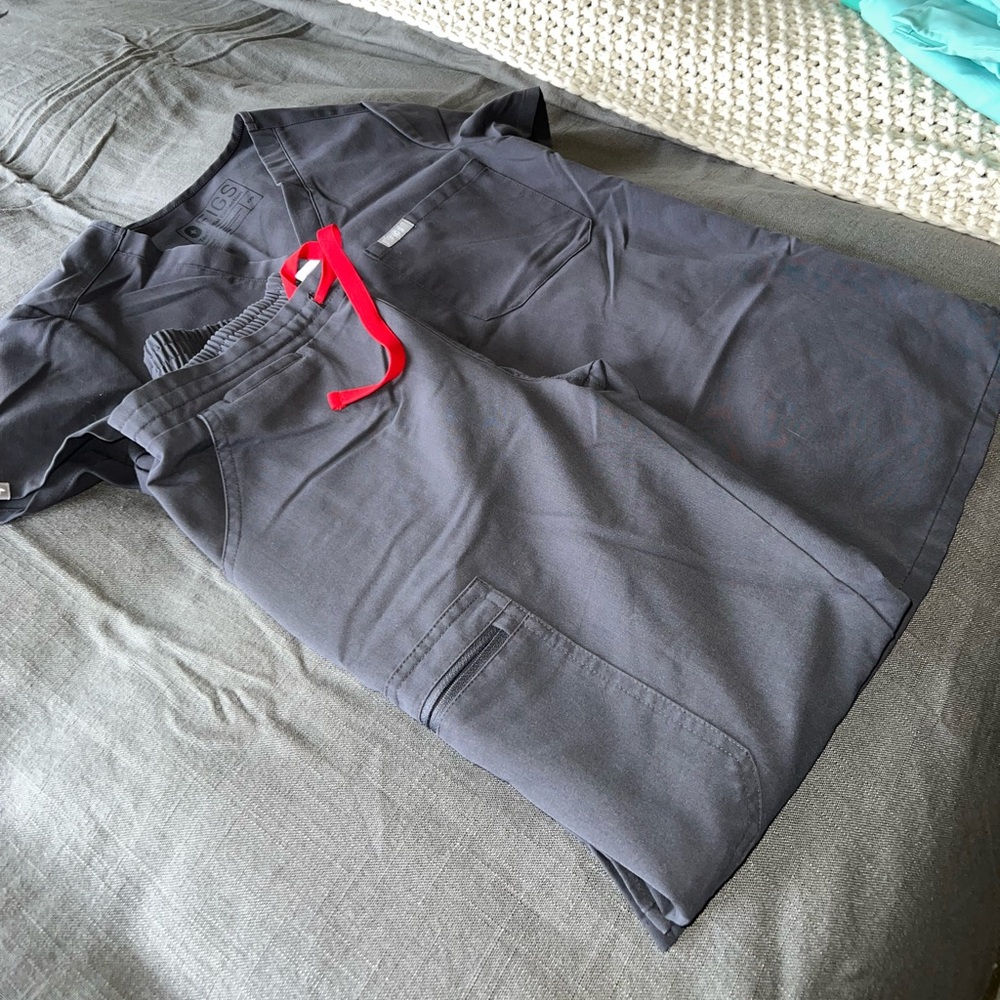 FIGS CHARCOAL WITH RED TIES!